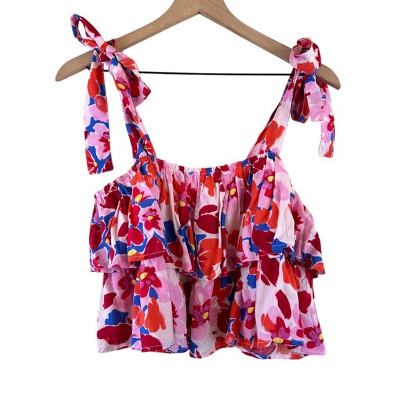 NWT Vestique Pink Floral Printed Wild Meadows Tank Top - Picture 2 of 6